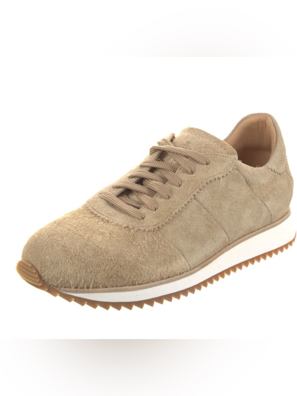 The Office of Angela Scott Suede Lace-Up Sneakers in Tan